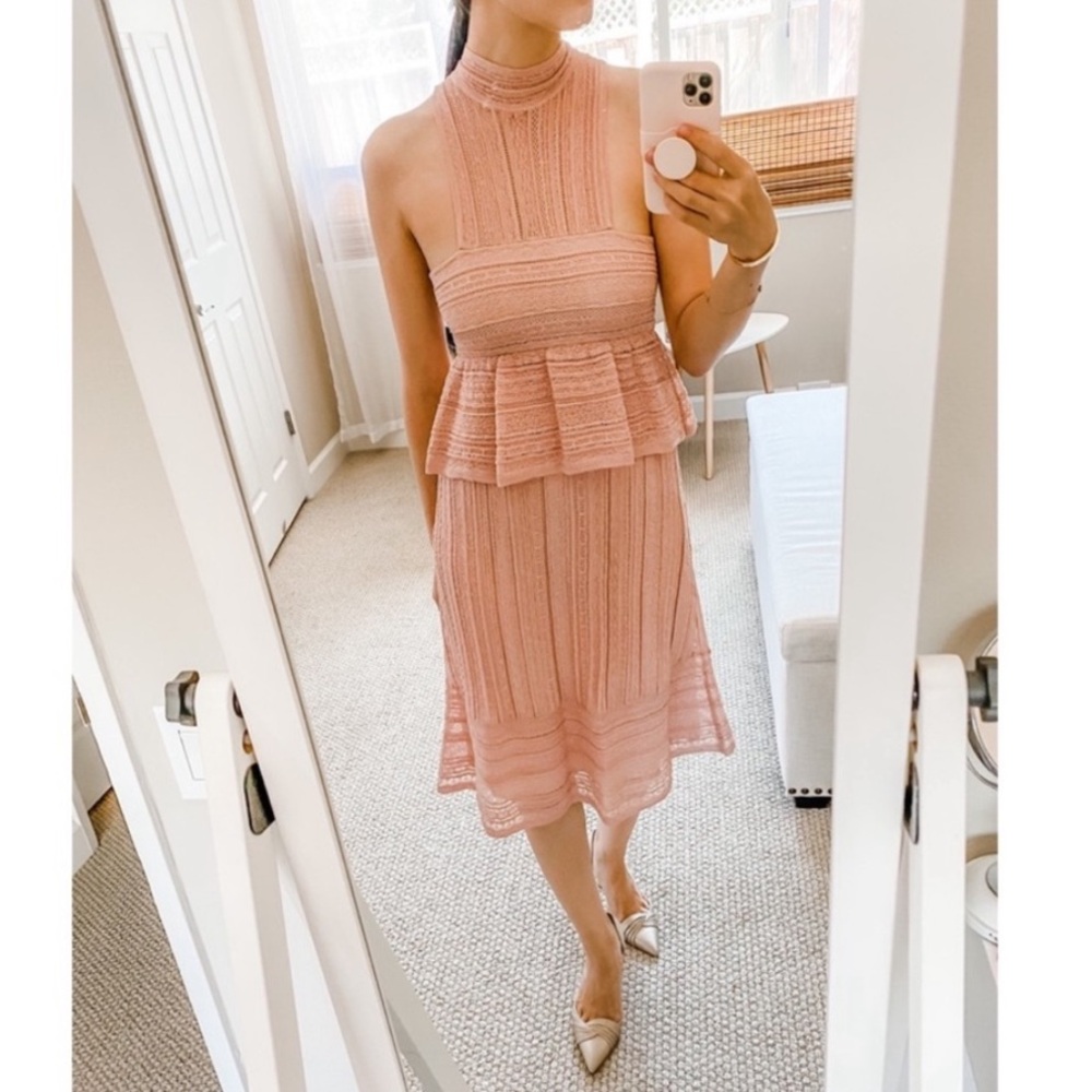 MISSONI A Line Woven Dress NEW Size 42 Blush PInk - Picture 2 of 16